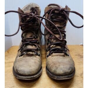 Freebird Gage Leather Lace Up Boot Distressed Brown Size 10